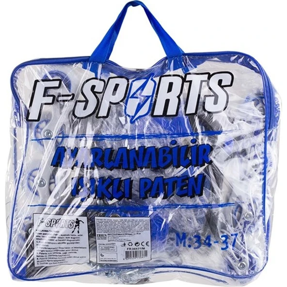 Furkan Toys F-Sports  Mavi Ayarlabilir 2+2 Işıklı Metal Alıştırma Pateni Çanta - 5