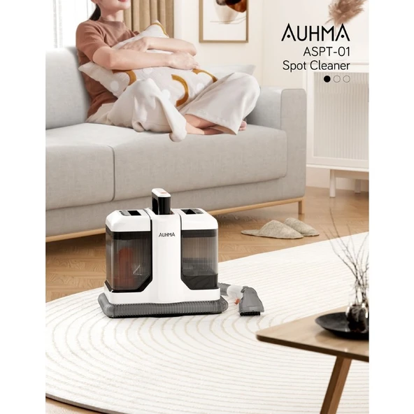 Auhma 450W Halı Koltuk Leke Çıkarıcı ve Araç Içi Leke Temizleme Makinesi Beyaz - Resim 3