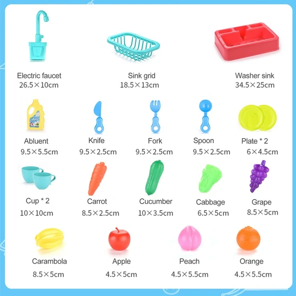 Pretend Mutfak Lavabo Oyuncaklar Çocuk Bulaşık Makinesi - 5