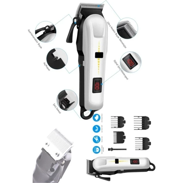 Gold Kama 6018/6008 Ultra Güçlü Pet Series Şarjlı Kablosuz Kedi Köpek Traş Makinesi Evcil Hayvan Tüy Kesme - 2