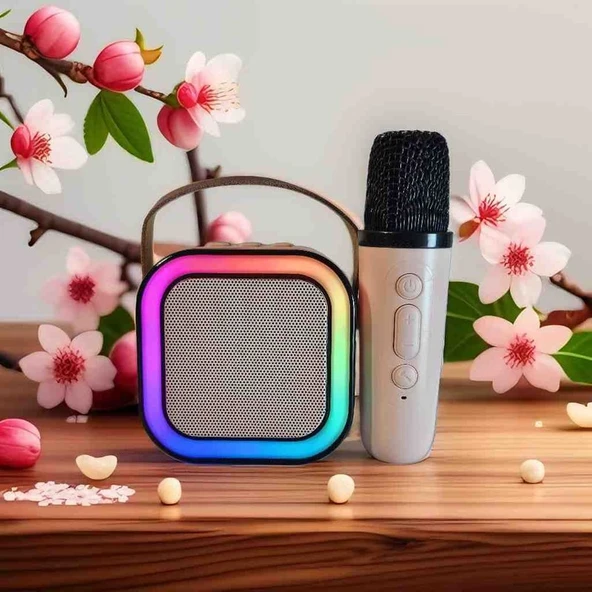 Tekno Gökhan Colorful Karaoke Sound System K12 Kablosuz Mikrofonlu Taşınabilir Müzik Kutusu ürün görseli