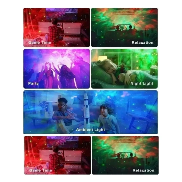 Teknoloji Gelsin Gece Lambası Yıldız Projektör Astronot Işıklı Galaksi Samanyolu Projeksiyon Kumandalı - 5