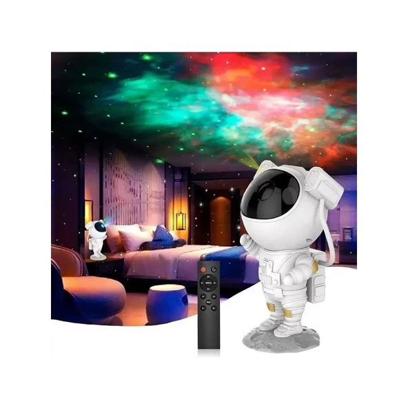Teknoloji Gelsin Gece Lambası Yıldız Projektör Astronot Işıklı Galaksi Samanyolu Projeksiyon Kumandalı - 4
