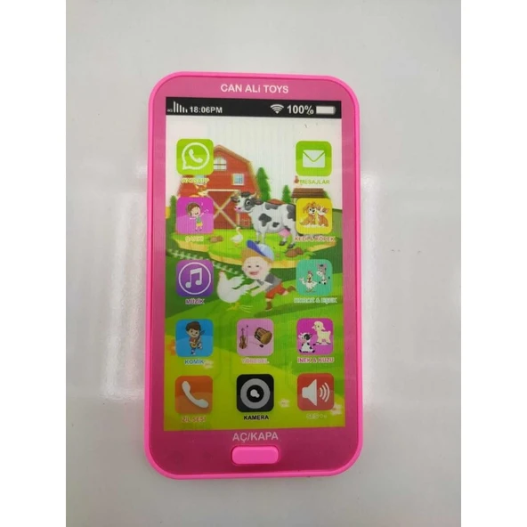 Numaca Oyuncak Dokunmatik Cep Telefonu Pilli Türkçe Sesli Işıklı Müzikli 12 Fonksiyonlu Yerli Üretim - Resim 4