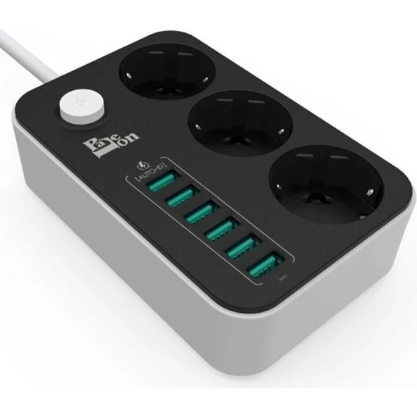 Öz Trend Store Port Çoklu Şarj Istasyonu Priz Çoğaltıcı 6 USB Girişi 3.4A ve 3 Priz - Resim 2