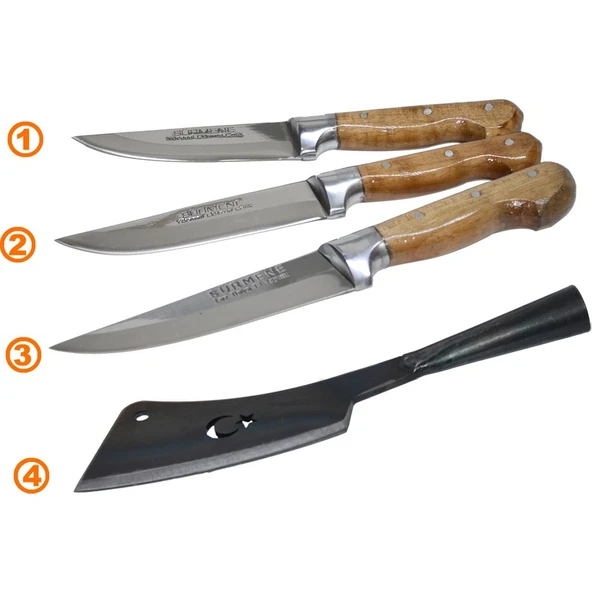 Sürmene Lazoğlu 4'lü Mutfak Bıçak Seti - Resim 2