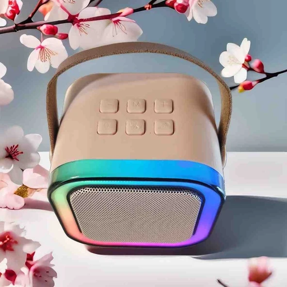 Tekno Gökhan Colorful Karaoke Sound System K12 Kablosuz Mikrofonlu Taşınabilir Müzik Kutusu - Resim 3