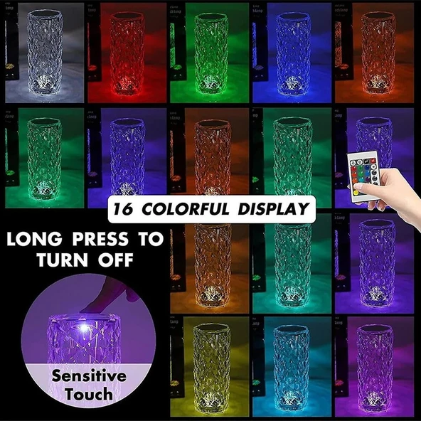 Touch Lamp Kristal Işıklı Dokunmadan Kontrol Kumandalı Kristal Lamba - 2