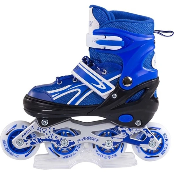 Furkan Toys F-Sports  Mavi Ayarlabilir 2+2 Işıklı Metal Alıştırma Pateni Çanta - 2