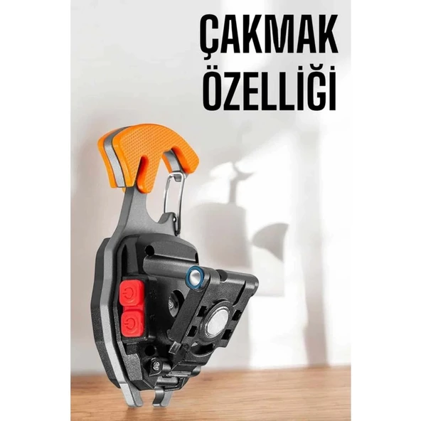 Yeni Nesil Kamp Feneri Çok Fonksiyonlu Fener Anahtarlık USB Çakmaklı Cam Kırıcı Kemer Kesici Açacak - 4