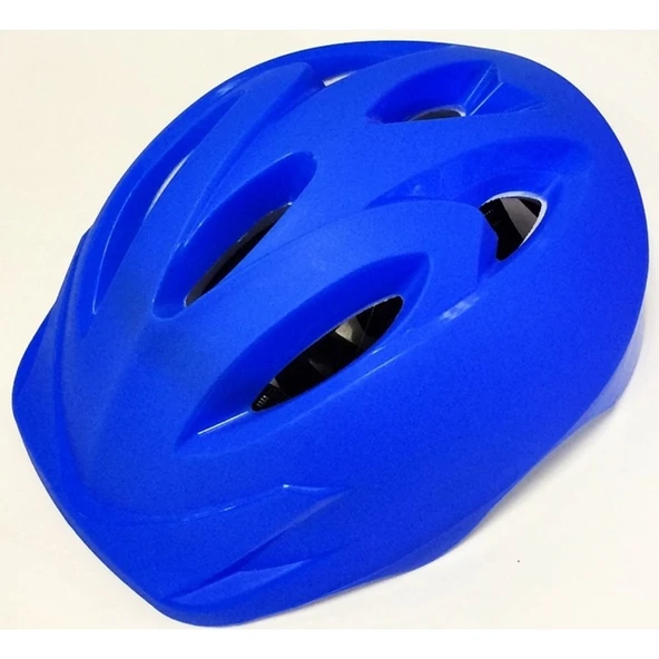 Birlik Oyuncak Güçlü Plastik Yüksek Yoğunluklu Strafor Çocuk Scooter Bisiklet Kaykay Paten Kaskı ve 6 Parça Dizlik Dirseklik Koruma Seti Kask Seti Mavi - 2