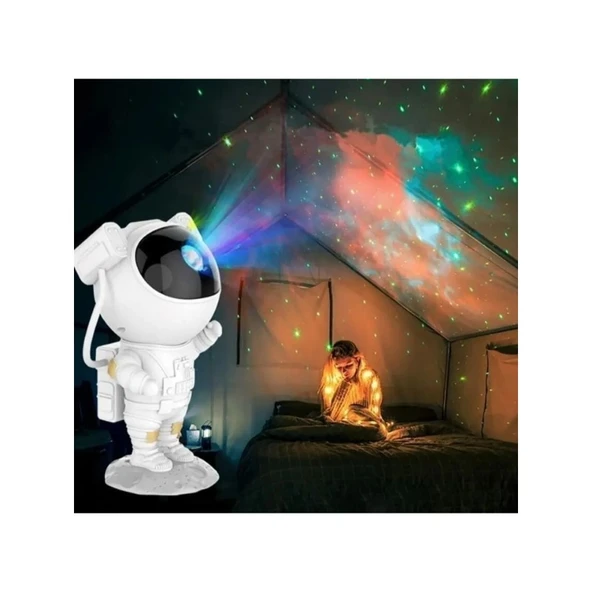 Teknoloji Gelsin Gece Lambası Yıldız Projektör Astronot Işıklı Galaksi Samanyolu Projeksiyon Kumandalı - 3