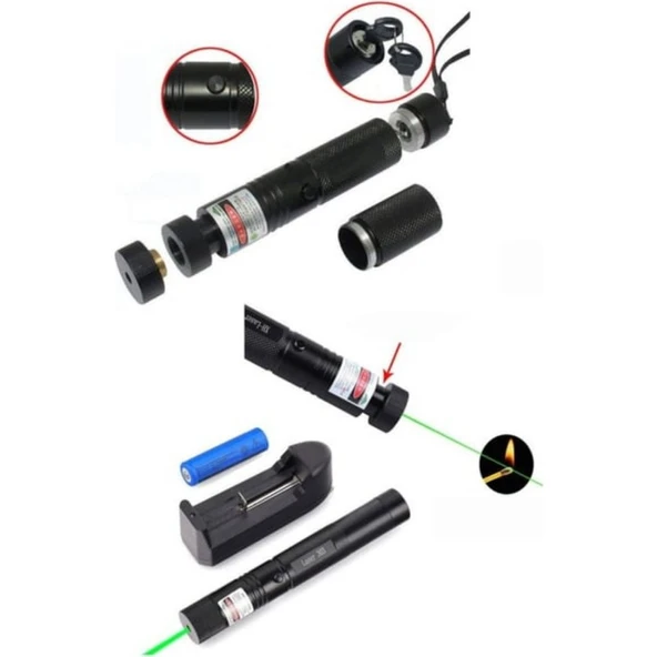 Starex Green Laser Poınter Anahtar Emniyetli Yeşil Lazer Pointer 1000MW Yüksek Güçlü Lazer Işaretçisi 15 Km - Resim 4