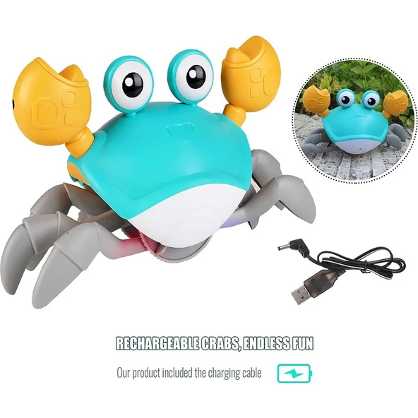 Romantic Night Emekleyen Yengeç Otomatik Algılama Engellerden Kaçınma Etkileşimli Mobil Oyuncak (Yurt Dışından) - 3