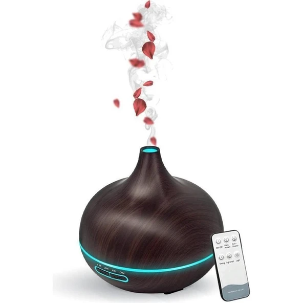 Auhma Hava Nemlendirici Buhar Makinesi ve Terapi Cihazı LED Işıklı Koyu H223 - 2