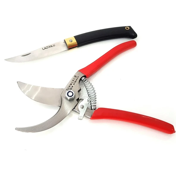 Soylu Center Sürmene Bağ Bahçe Budama Makası Lazoğlu Çakı 2'li Set ürün görseli 1