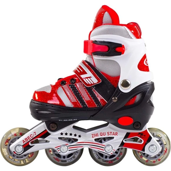 Furkan Toys F-Sports Kırmızı Ayarlanabilir Işıklı Paten Kask ,kuka, Dizlik ve Dirseklik Seti ürün görseli