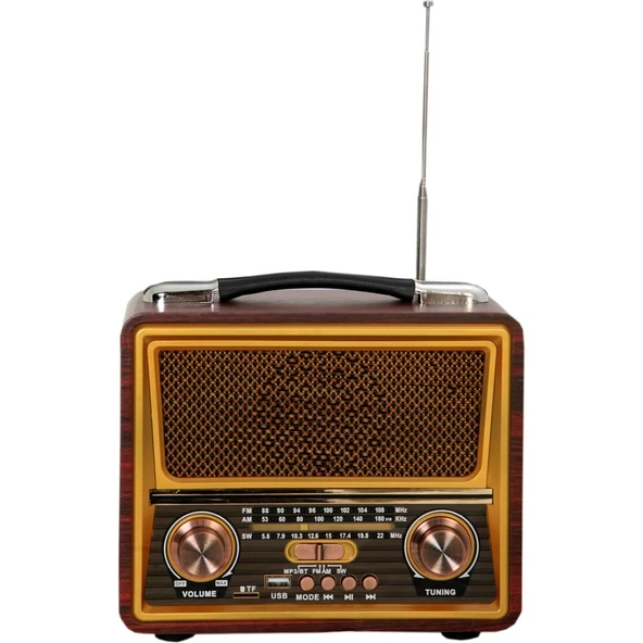 Cannavaro CM-821BT Büyükboy Dekoratif Nostaljik Radyo, Usb+Tf Card Okuyuculu, Telefon Tutucuklu, Müzik Çalar