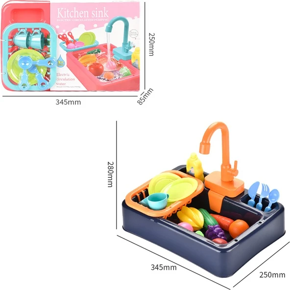 Pretend Mutfak Lavabo Oyuncaklar Çocuk Bulaşık Makinesi - 3