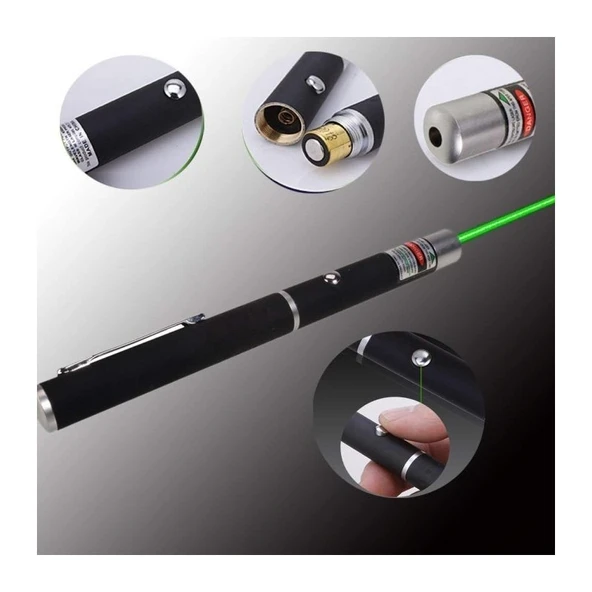 Vıp 100 Mw Green Laser Poınter 100 Mw Yeşil Lazer 4 Başlıklı Kutulu Yeşil Lazer Kamp Dağcı Işıkları - Resim 4