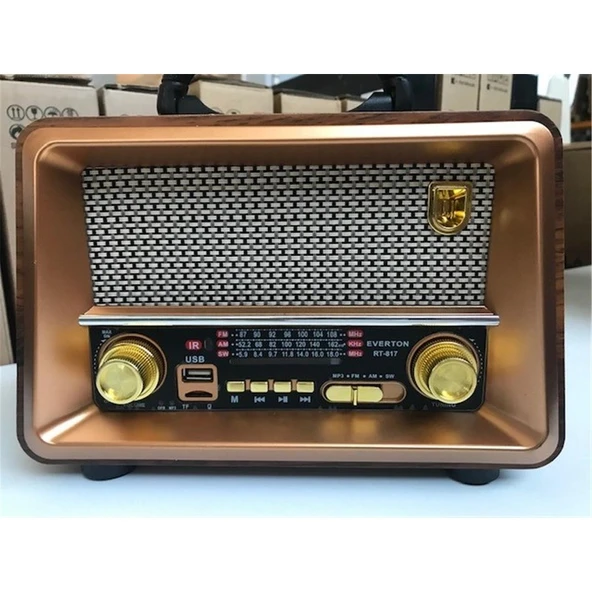 Everton RT-817  Bluetooth Fm-Usb-Tf-Aux Şarjlı Nostaljik Radyo ürün görseli
