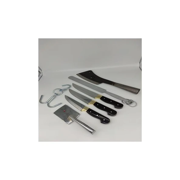Hisar Bıçak Mika Saplı Siyah 7 Parça Kurban Seti ürün görseli 1