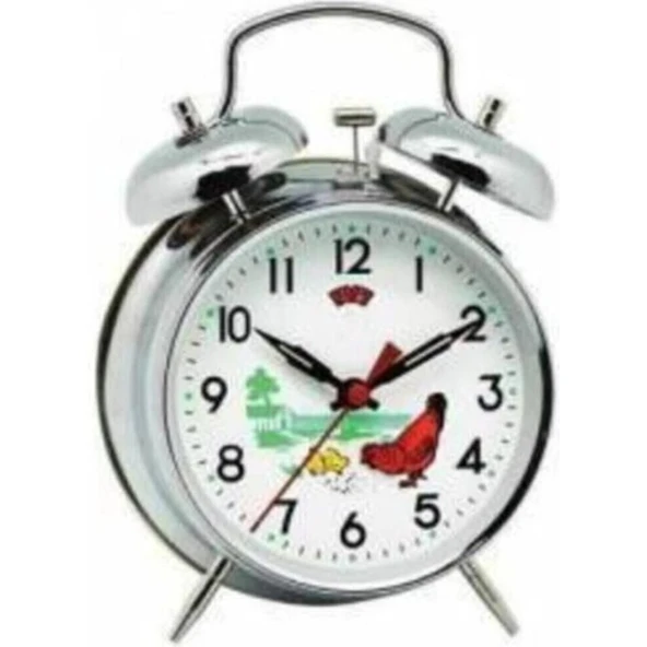Paslanmaz Çelik Gövde Guguklu Çalar Saat Yem Yiyen Tavuklu Masa Saati Alarmlı Nostaljik Kurmalı Saa ürün görseli 1