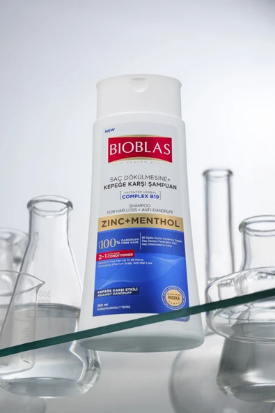 Bioblas Saç Dökülmesi + Kepek Karşıtı Şampuan – Çinko, Mentol, Kremli 360 ML - Resim 2