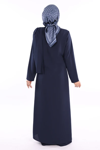 Tek Omuz Gold Toka Detaylı Tunik Pantolon Takım 8698 Lacivert - Resim 3