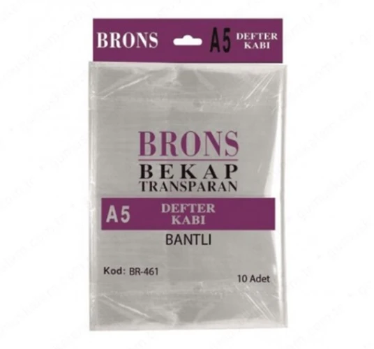 Brons Hazır Defter Kabı A5 Şeffaf 10Lu Küçük Boy - 2 paket - 1