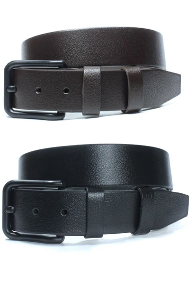 Livize Hakiki Manda Derisi Siyah Tokalı Erkek Kemeri 4cm - 6