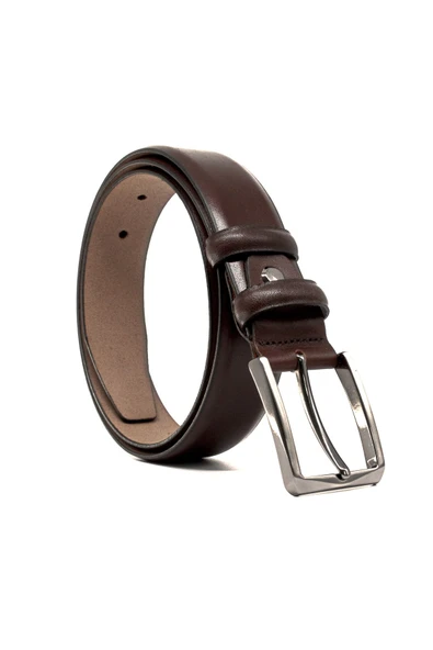 Livize Klasik Erkek Kemeri Kavisli %100 Sığır Derisi 3,5 Cm