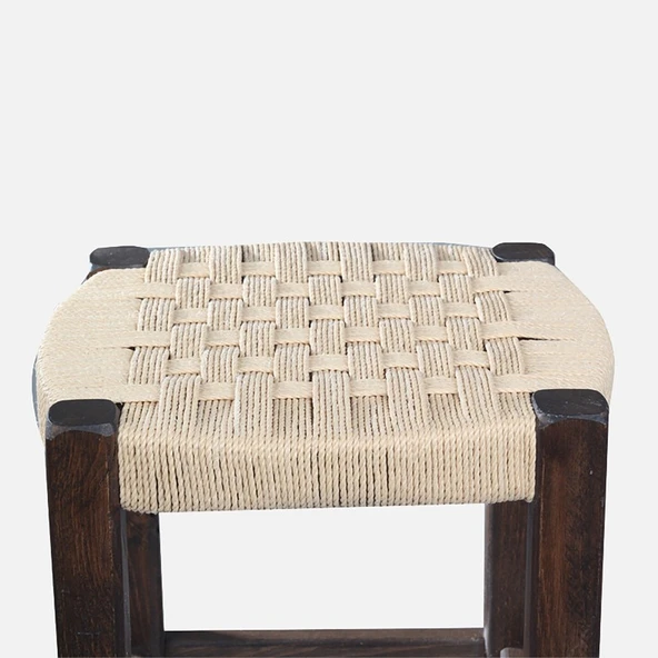 2mm Hasır Örgülü Tabure Ceviz Büyük 50 cm - 3