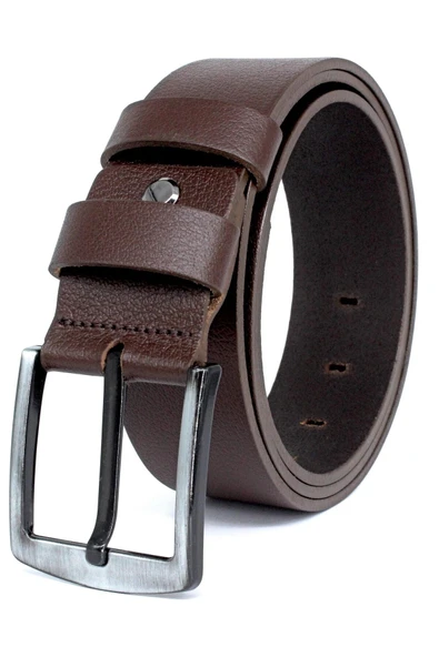 Livize %100 Manda Derisi Erkek Kot Kemeri 4,5 Cm Açık Kahverengi - 5