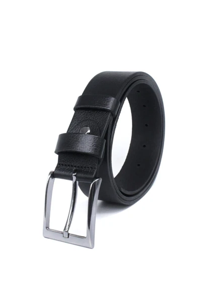 Livize %100 Manda Derisi Klasik Erkek Kemeri 4 Cm Beyaz - 4