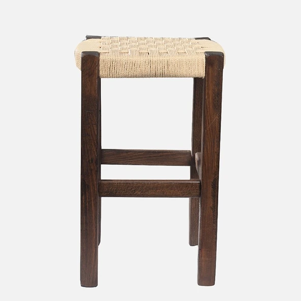 2mm Hasır Örgülü Tabure Ceviz Büyük 50 cm - 4