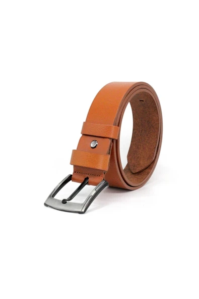 Livize %100 Manda Derisi Erkek Kot Kemeri 4,5 Cm Açık Kahverengi - 9