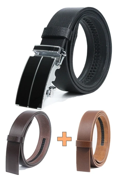 Livize Otomatik Tokalı Deliksiz Manda Derisi Erkek Kemeri 3,5 - 10