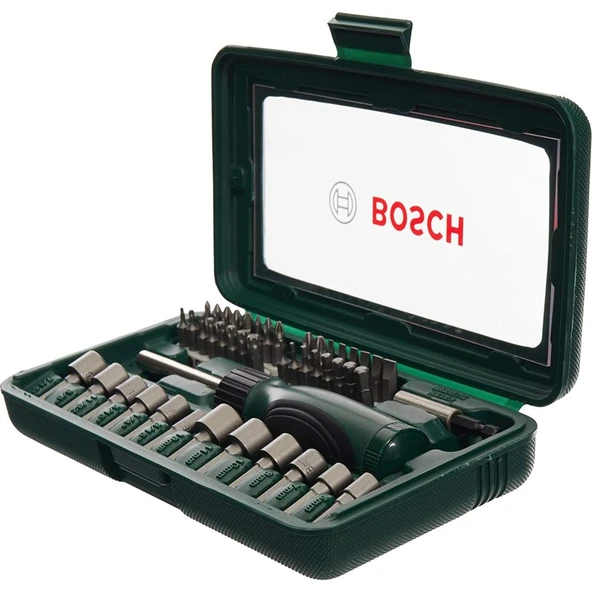 BOSCH 46 PARÇA CIRCIRLI TORNAVİDA BITS UÇ LOKMA VİDALAMA SETİ. - 2