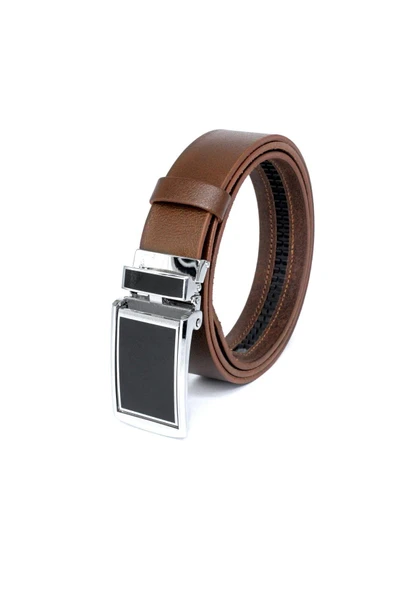Livize Yerli Otomatik Tokalı Deliksiz Manda Derisi Klasik Erkek Kemeri - 5