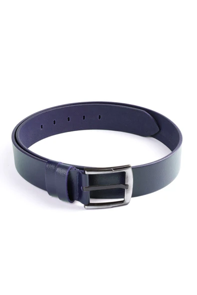 Livize Klasik Erkek Kemeri %100  Derisi 3,5 cm Tek Kat Lacivert - 2