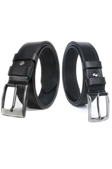 Livize Hakiki Deri 2'li 4,5cm Kot - 3,5cm Klasik Erkek Kemeri