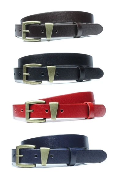 Livize Hakiki Deri Antik Sarı Tokalı Kadın Kemeri 2,5cm Lacivert - 8