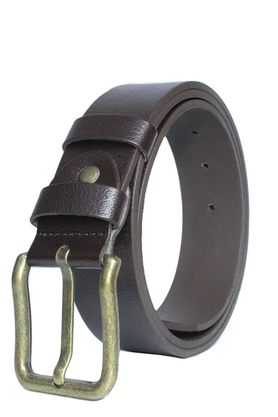 Livize Hakiki Manda Derisi Antik Sarı Tokalı Erkek Kemeri 4cm - 4