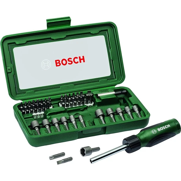 BOSCH 46 PARÇA CIRCIRLI TORNAVİDA BITS UÇ LOKMA VİDALAMA  SETİ. - 1