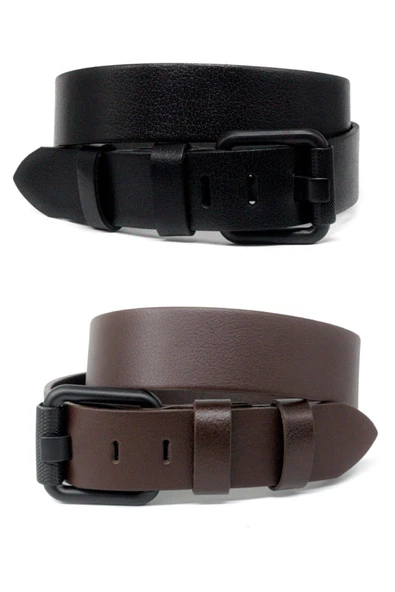 Livize Hakiki Tek Kat Manda Derisi Erkek Kot Kemeri 4,5 Cm - 9