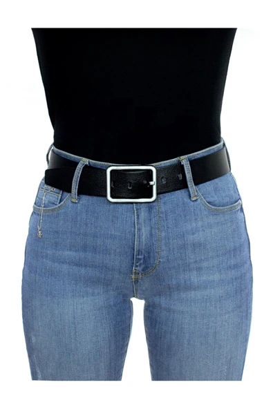 Livize Hakiki Deri Kadın Kemeri 4 Cm Beyaz - 7