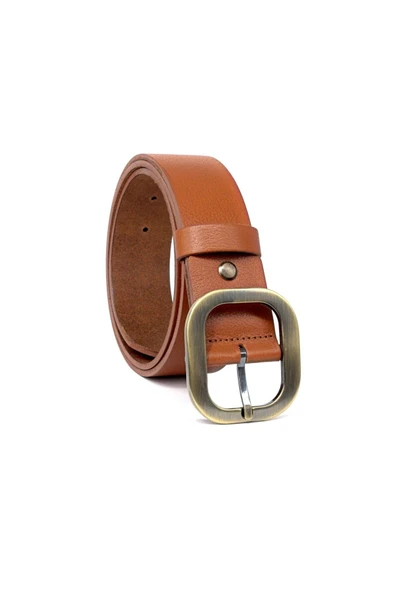 Livize Hakki Deri Erkek Kot Kemeri 4,5 Cm Taba