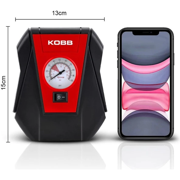 Kobb KB100 12VOLT 100 Psı Analog Göstergeli Hava Lastik Şişirme Pompası - 4