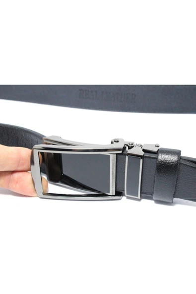 Livize Ithal Otomatik Tokalı Deliksiz Manda Derisi Klasik Erkek Kemeri